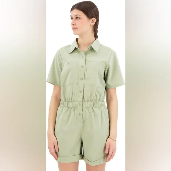 COLUMBIA Women Romper Light Green With Pockets Size Small recycled materials - Picture 1 of 13